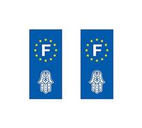 2 sticker plaque immatriculation Main de Fatma adhésif autocollant Auto