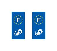 2 sticker plaque immatriculation Scorpion adhésif autocollant Moto