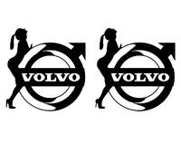 2 Stickers autocollants compatible pour Volvo Femme couleur au choix Decal Aufkleber Pegatinas (Blanc)