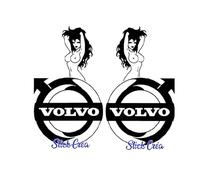 2 Stickers Autocollants Compatible pour Volvo Femme Couleur au Choix Decal Aufkleber Pegatinas (Noir)
