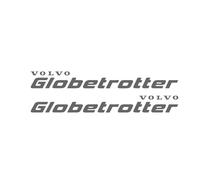 2 Stickers autocollants Décor de vitre compatible pour volvo GLOBETROTTER camion truck ref: 76 (Gris)