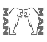 2 Stickers autocollants décor de vitre Man Camion Truck, peganitas, aufkleber, Ref: man026 (Bleu foncé)