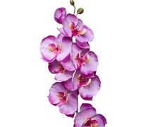 2 Stück Künstliche Gefühlsechte Orchidee,Kunstblumen Phalaenopsis-Blumen,68 cm, Künstliche Orchideenblumen Kunstpflanze,mit 8 Cracktigen Blüten,für Zuhause Büro Hochzeit Décoration,Leuchtviolet