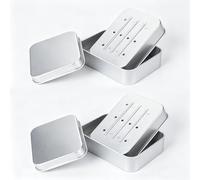 2 Stück Seifendose Reise, 150ML Seifenbox aus Aluminium, Seifendose Edelstahl mit Abtropfgitter, Seifenschale für Festes Shampoo und Seifen, Wasserdichte Aufbewahrung für Camping und Zuhause