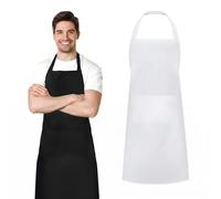 2 Stück Tabliers ImperméAbles Ajustables, Tabliers de Cuisine Personnalisés, Noir/Blanc Tablier de Cuisine à Bavette, Tabliers de Cuisine avec Poches, Ensemble de Tabliers pour Couple Kaki Noir