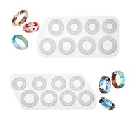 2 styles de moules en silicone pour bagues en silicone - Moule à bijoux en résine époxy - Moule à bijoux pour la décoration - Anneaux - Pendentif - Collier - Anneaux de doigt