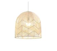 2 Styles of Woven Chandeliers Natural Material Pendant Lights Boho Decor Lamp Rattan Cage Shade Hanging Light for Dining Room Kitchen Bedroom(Natural Wood Color,50CM)