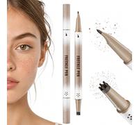 2 Stylo imperméable 2 en 1 pour taches de rousseur longue durée avec deux pointes et crayon à sourcils, maquillage simple et naturel pour tous les types de peau