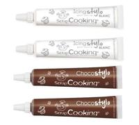 2 stylos chocolat + 2 stylos de glaçage blanc Scrapcooking