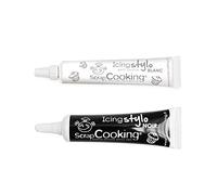 2 stylos de décoration gâteau - blanc & noir