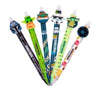 2 Stylos effaçables STAR WARS MANDALORIAN pointe fine 0,5mm rétractable bleu