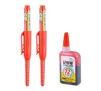 2 stylos marqueurs à pointe longue de 45 mm avec encres de recharge de 15 ml rechargeables pour le marquage du travail du bois sur le bois, la céramique et le métal, stylo à tête longue rechargeable