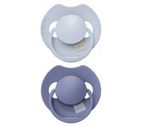 Difrax LOVI Sucette Dynamique 0 à 6 Mois - Bleu Clair & Marine - 2 Pièces - Facile à Accepter, Sans BPA, Silicones de haute qualité et durables