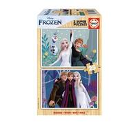 Educa - Ensemble de 2 Puzzles de Bois avec 25 pièces chacun | Reine des Neiges. Mesure: 26 x 18 cm. Recommandé de 4 Ans (19959)