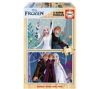 2 supers puzzles en bois 25 pièces la reine des neiges Multicolore G