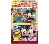 Educa - Puzzle Enfants 2x50 Mickey & Friends, Puzzle pour Enfants (Casse-tête pour Développement, Agilité et Amusement Les garçons et Filles. Super Puzzles Bois Disney (18880)