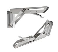 2 Support Equerre Pliable 300mm Charge Lourde, 2 Pièces Support Equerre Rabattable 30cm, Support pour Table Rabattable Murale 300 mm, Equerre Murale Pliable pour Garage Cuisine Bureau Chambre,Argent