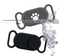 2 Supports Collier Chien pour Galaxy Smarttag2, Étui Silicone Collier Animal Style Griffe Mignon Étui Protection Étanche Support Collier Chat Accessoire pour Samsung Smart Tag 2 (Noir, Gris)