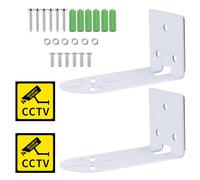 2 Supports de caméra et 2 Autocollants d'avertissement, Support Mural, Support métallique, Montage de caméra de sécurité
