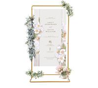 2 supports de fond carrés dorés de 1 m - Arche de mariage en métal doré pour anniversaire, fête, mariage, cérémonie, ballon de fleurs, décoration d'arche