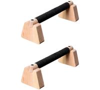 2 supports de pompes en bois massif, poignée de 30 mm antidérapante, base triangulaire socle élargi, station de musculation à domicile/home gym, pour L-sits, dips, gainage et pompes, 9,8 x 1,2 in