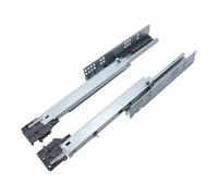 2 supports de tiroir, rail inférieur, glissière à trois sections avec amortissement et tampon, caché(16 inch 400mm)