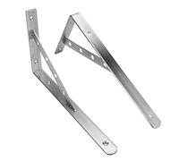 2 supports d'étagère à angle droit en acier inoxydable |4 mm d'épaisseur pour charges lourdes |Fixation murale pour cuisine/salle de bain/bibliothèque |Finition brossée avec vis (12 Inch)