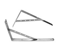 2 supports d'étagère à angle droit en acier inoxydable |4 mm d'épaisseur pour charges lourdes |Fixation murale pour cuisine/salle de bain/bibliothèque |Finition brossée avec vis (14in)