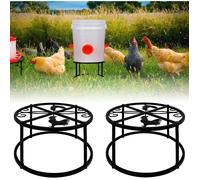 2 supports en métal pour abreuvoirs à poulets, support robuste avec 4 pieds en fer antirouille, support rond pour poulaillers, vola