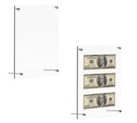 2 Supports pour Billets de Dollar en Acrylique Transparent - 33,7 x 24,7 cm Présentoir de Bureau pour Collectionneurs d'argent