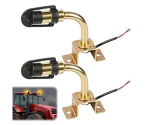 2 supports pour gyrophares en L à 90°, 12 V/24 V, supports universels pour gyrophares avec câble et capuchon en caoutchouc, gyrophare clignotant rotatif pour chariots élévateurs, tracteurs et machines