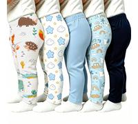 2 sur 5 nouveaux pantalons mignons et confortables pour garçons, simples et doux, style décontracté avec imprimé de dessin animé, pour le port quotidien, motif préféré des garçons, cadeau, blanc et bl