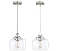 2× Suspension à piles moderne à LED sans fil rechargeable avec télécommande, éclairage dimmable 9 couleurs, sans installation complexe idéale pour décoration intérieure et ambiance chaleureuse.(Chrome