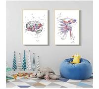 2 tableaux sur toile représentant le système musculaire humain - Affiches et impressions - Carte du corps - Images murales - Éducation médicale - Décoration intérieure 50x70cmx2 sans cadre