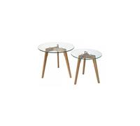 Homestyle4u - Tables basses rondes (lot de 2)