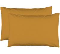 2 Taies d'oreiller 50 x 70 cm - Safran - 100% Coton 57 Fils