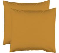 2 Taies d'oreiller 63 x 63 cm - Safran - 100% Coton 57 Fils
