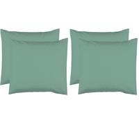 2 Taies d'oreiller 63 x 63 cm - Vert Tilleul - 100% Coton 57 Fils (Lot de 2)