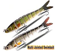 2 tailles d'appâts de pêche artificiels durs à action de nage vivante et articulée, 13,5 cm et 10 cm. Leurres durs pour la pêche à la perche et à la black-bass CC16A-06 10CM,CC16A-02 10CM,CC16A-04 10C