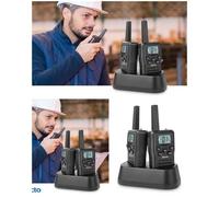 2 talkies-walkies portée jusqu'à 10 kilomètres Noir - Noir 8 canaux et 83 codes CTCSS