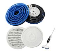 2 tampons de balai vapeur et 2 têtes de brosse compatibles avec le balai | Têtes de brosse de rechange pour balai à vapeur, tampons lavables pour Shark S7000/S8201 Series, nettoyage en profondeur des