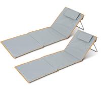 Stagecaptain Tapis de Plage “Layla” Lot de 2 - Tapis Rembourrés avec Coussin, Dossier Réglable, Sac à Fermeture Éclair, Chaise Longue Pliante Légère avec Sangle de Transport.