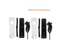 2 télécommandes Nunchuck Motion Plus noires intégrées compatibles avec les consoles Nintendo Wii/Wii