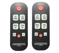 2 Télécommandes TV A-TV10 pour Seniors, Universelles, Simples et Étanches, avec Lumière LED, pour les Modèles de Téléviseurs