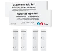 2 tests de chlamydia + 2 tests de gonorrhée STI pour femmes et hommes - Kit de 4 tests de maladies sexuelles pour la maison - Test rapide de chlamydia et tripper - Test domestique discret