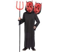 2 Tête Démon Faucheuse Enfants Halloween Déguisement Garçons Filles Masque