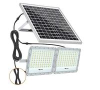 2 Tête LED Lumière Solaire Extérieur Projecteur LED Télécommande Étanche For Jardin Chemin Rue Mur Solaire Paysage Projecteur pour patio de garage(510LED Aluminum)