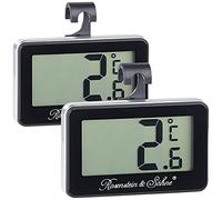 Rosenstein & Söhne Thermomètres électroniques pour réfrigérateur et congélateur - Lot de 2 Noir