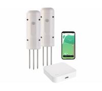 2 thermomètres-hygromètres de sol connectés ZigBee avec passerelle wifi Luminea Home Control