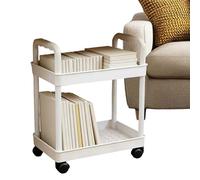 2 Tier Cabinet Mobile Stand with Wheels,Utility Cart - for Kitchen Bathroom Laundry Garage Home Pantry Dorm Workplace